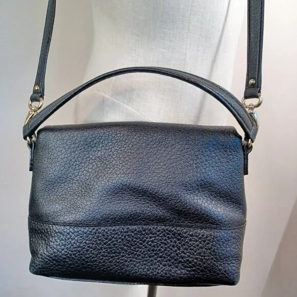 Kate Spade New York Leather Bag Black Pebble Crossbody Handbag Purse - Picture 3 of 14
